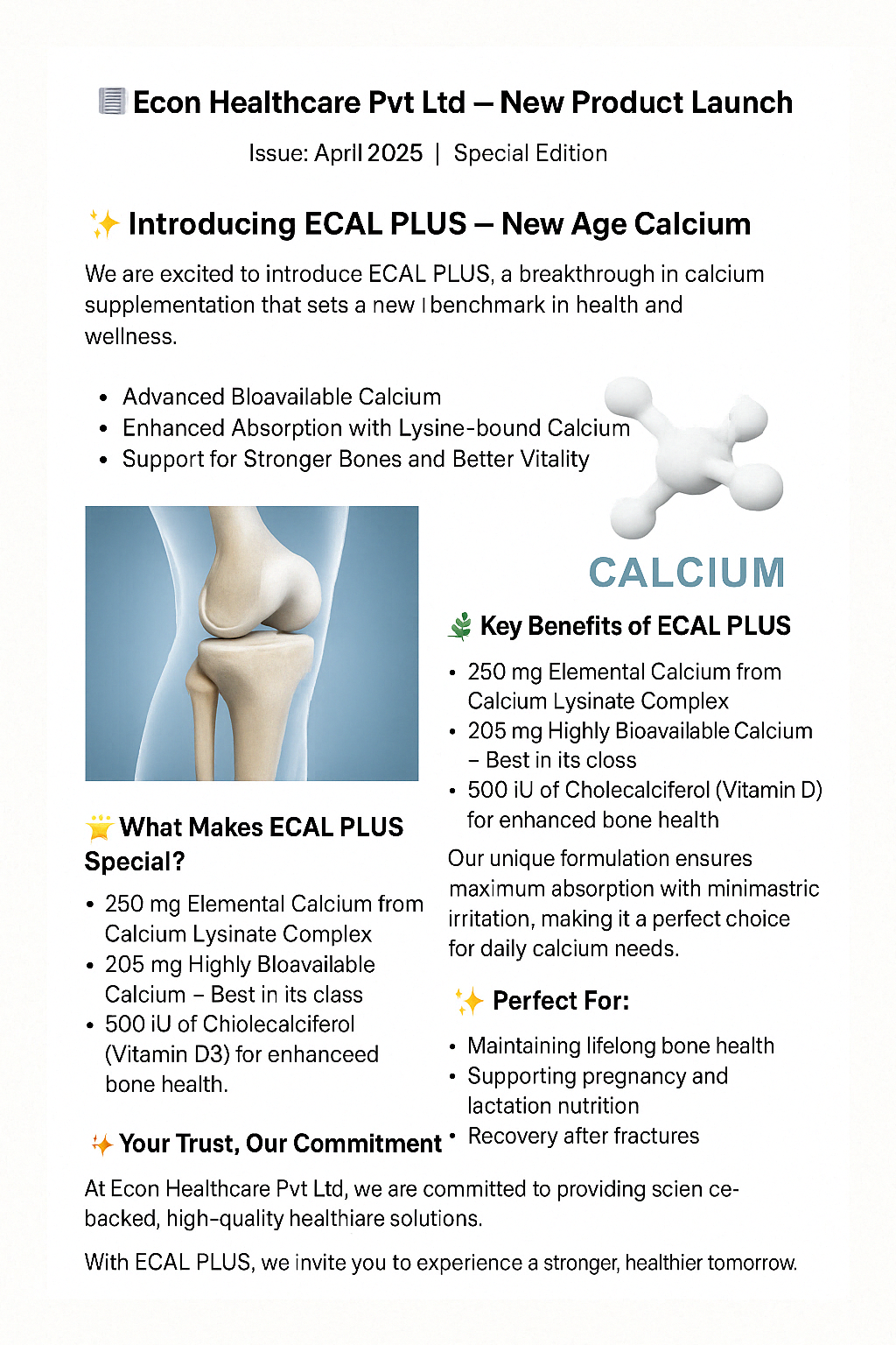 ECAL PLUS- a new age calcium for all ages